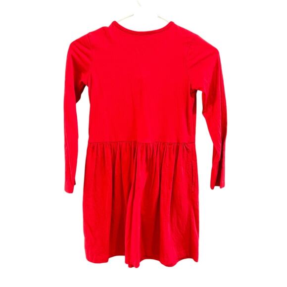 Primary Dress Long Sleeves Deep Red Pockets 100% Cotton Size 10 - Picture 2 of 5